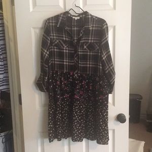 Plaid and floral dress